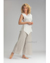 TOP GAELLA EN LIN BLANC ET PANTALON BABA EN LIN FICELLE