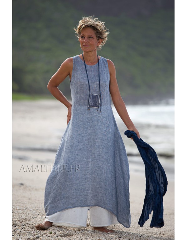 BLUE LINEN LILI TUNIC