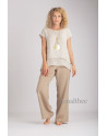 OATMEAL LINEN GAUZE SELENE TOP