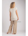 OATMEAL LINEN GAUZE SELENE TOP