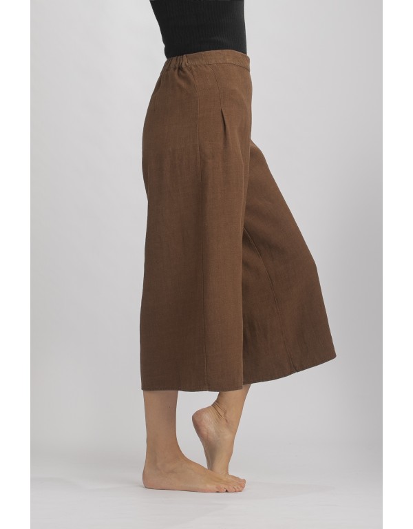 AXEL CULOTTE TROUSERS IN CAMEL WOOL LINEN