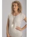 COLLIER EN NACRE AVEC CHAINE  EN LAITON