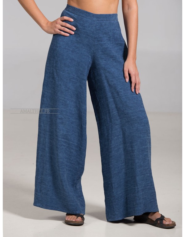 INDIGO LINEN BABA TROUSERS