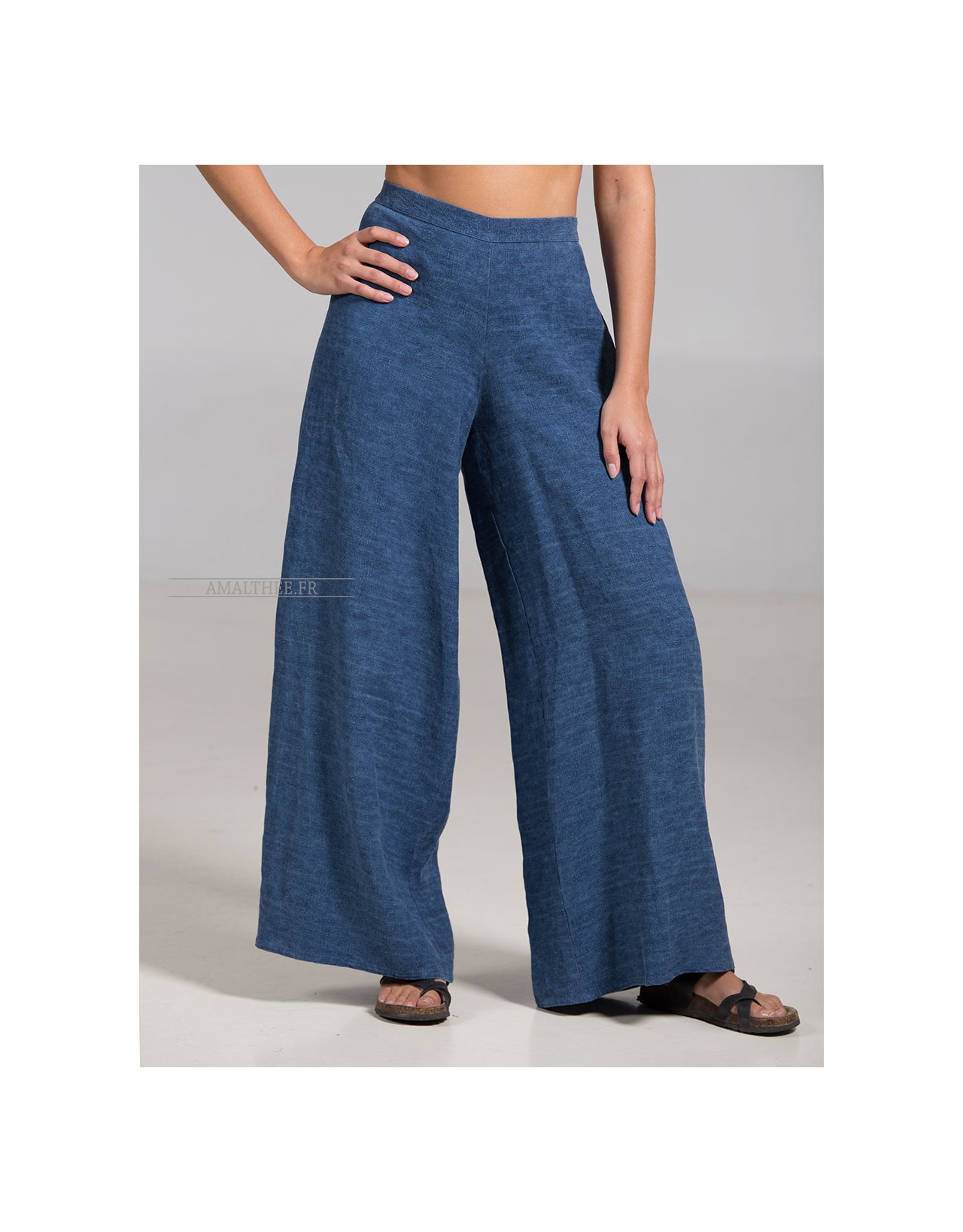 INDIGO LINEN BABA TROUSERS