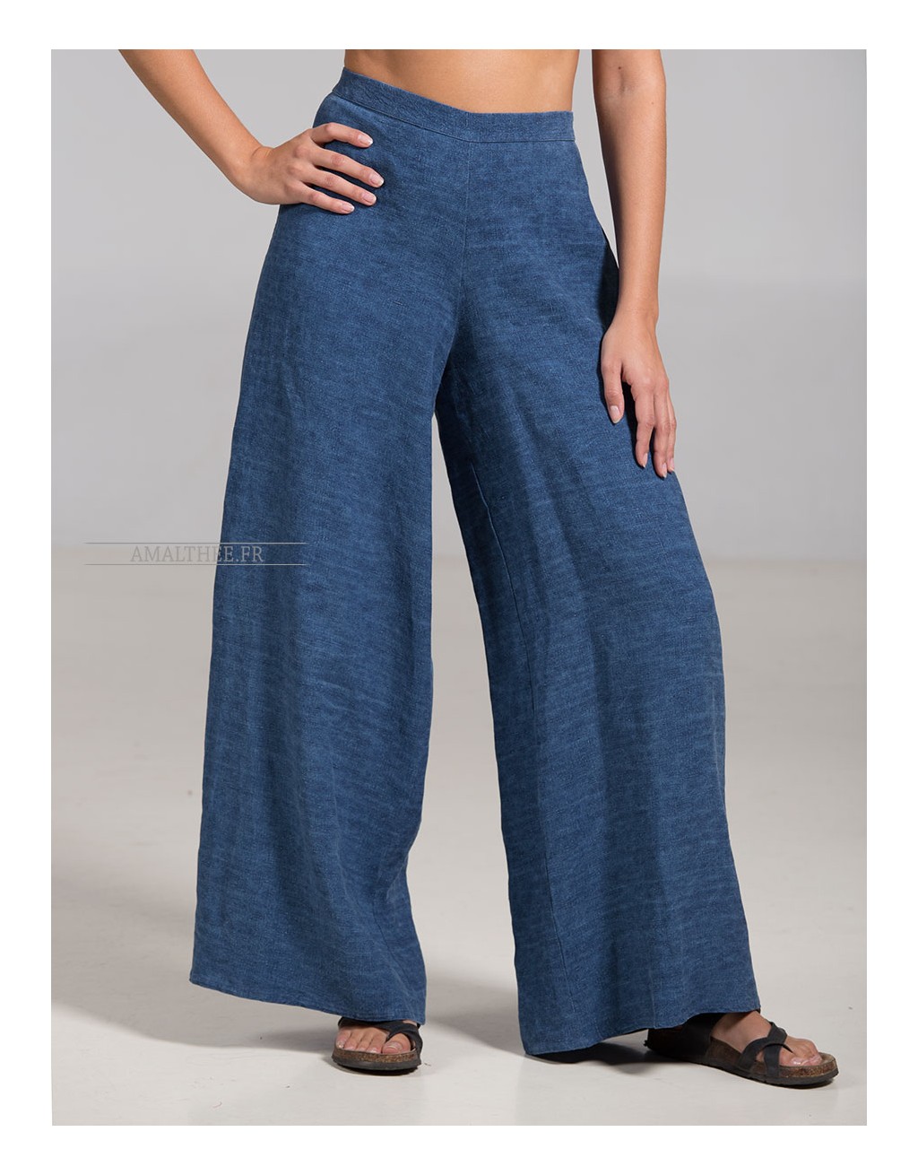 INDIGO LINEN BABA TROUSERS