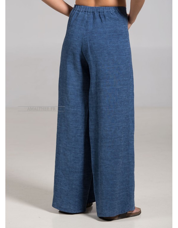 INDIGO LINEN BABA TROUSERS