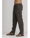 DARK GREEN LINEN TROUSERS JULES