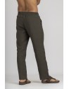 DARK GREEN LINEN TROUSERS JULES