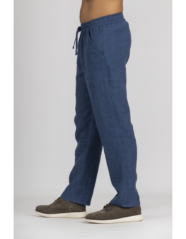 JULES INDIGO BLUE LINEN TROUSERS