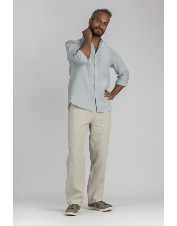 LINEN LIGHT BLUE ARTHUR SHIRT LONG SLEEVE