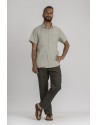 MATHIS SHORT SLEEVES WATER GREEN LINEN SHIRT