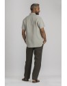 MATHIS SHORT SLEEVES WATER GREEN LINEN SHIRT