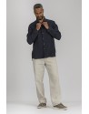 LINEN NAVY BLUE ARTHUR SHIRT LONG SLEEVE