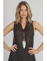 ETHNIC NECKLACE DESIGNER JEWELRY IN TWO-TONE HORN