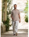 MATHIS SHORT SLEEVE KAKI BEIGE LINEN SHIRT AND LINEN PANTS