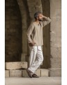 BEIGE KAKI LINEN TUNIC MALO AND LINEN PANTS