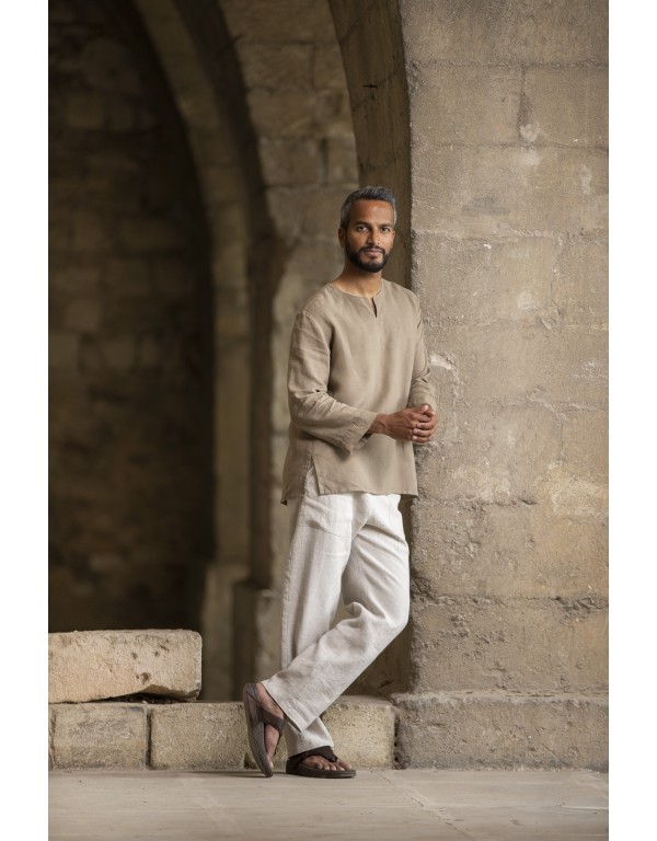 BEIGE KAKI LINEN TUNIC MALO AND LINEN PANTS