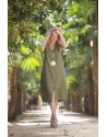 GREEN KAKI ELENA DRESS IN LINEN TENCEL