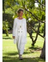 Loose fit natural white silk tunic perfect for wedding party