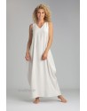 WHITE LINEN/VISCOSE MOON DRESS