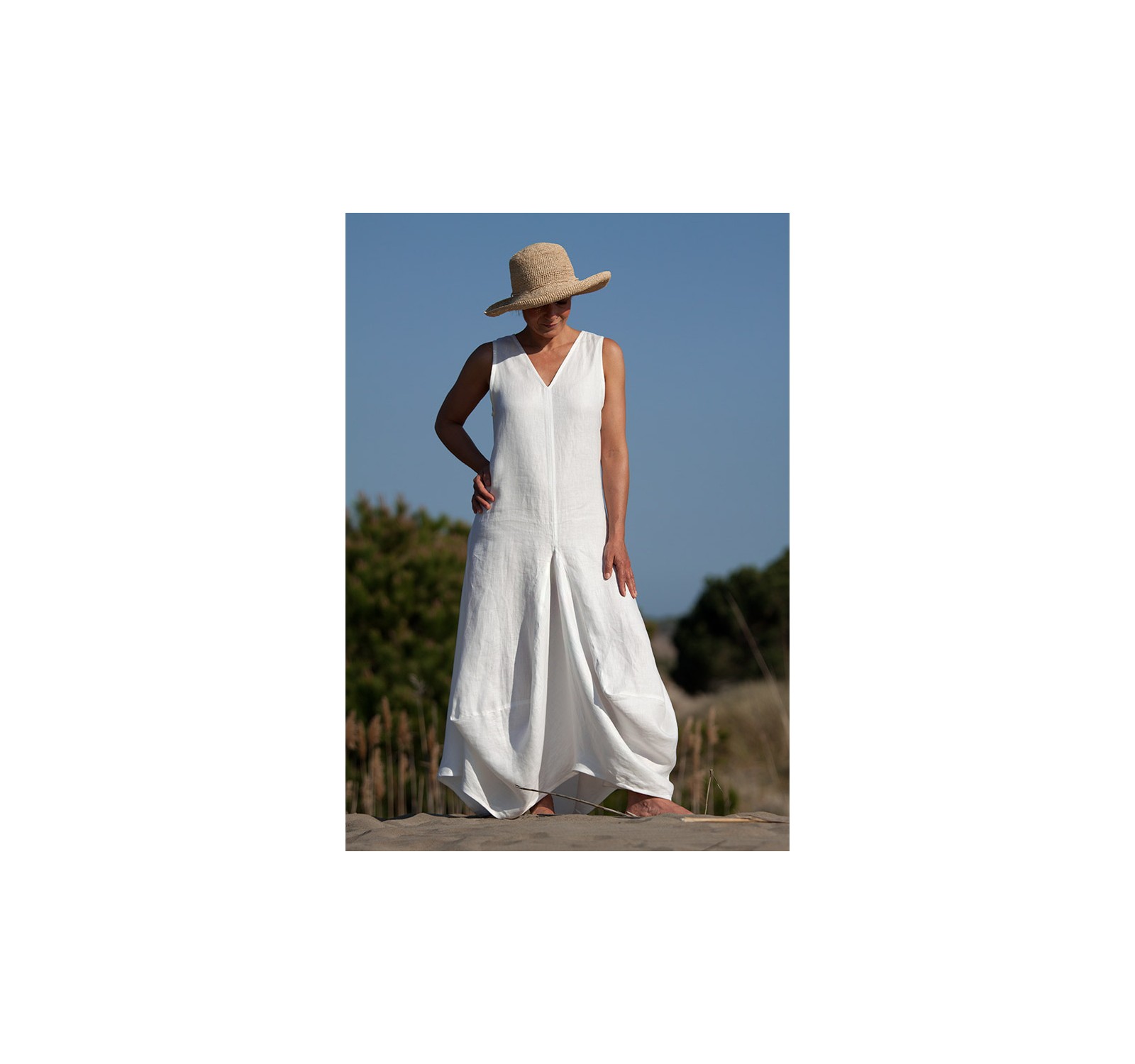 White linen Moon dress