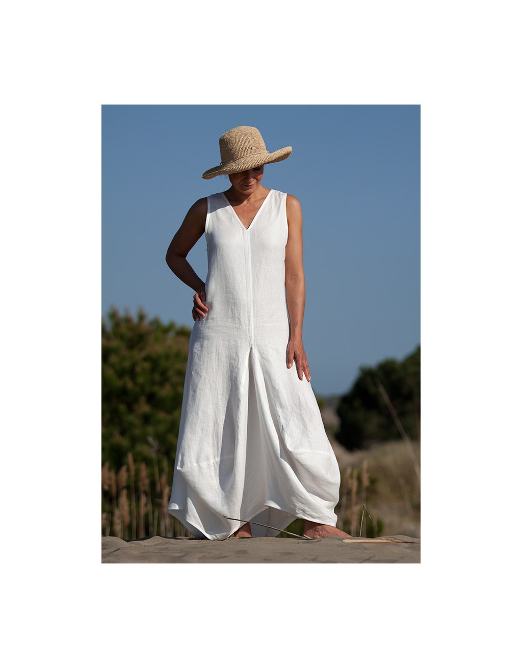 White linen Moon dress