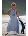 Seaside clothing: blue linen gauze summer tunic