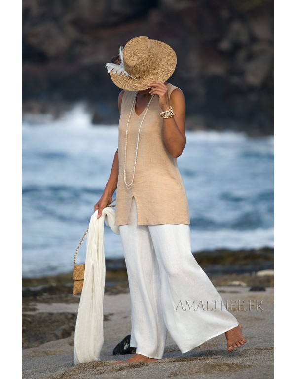 Flax linen summer outfit:...