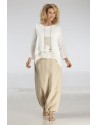 Loose fit layered linen gauze top