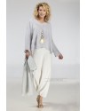 Ice grey blue linen gauze Tunic Dana:Lightweight and super feminine.