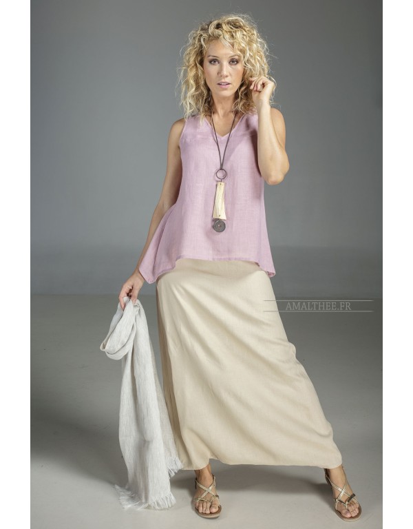 light pink linen gauze Top...