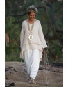 Loose fit beige linen gauze  tunic perfect for wedding party