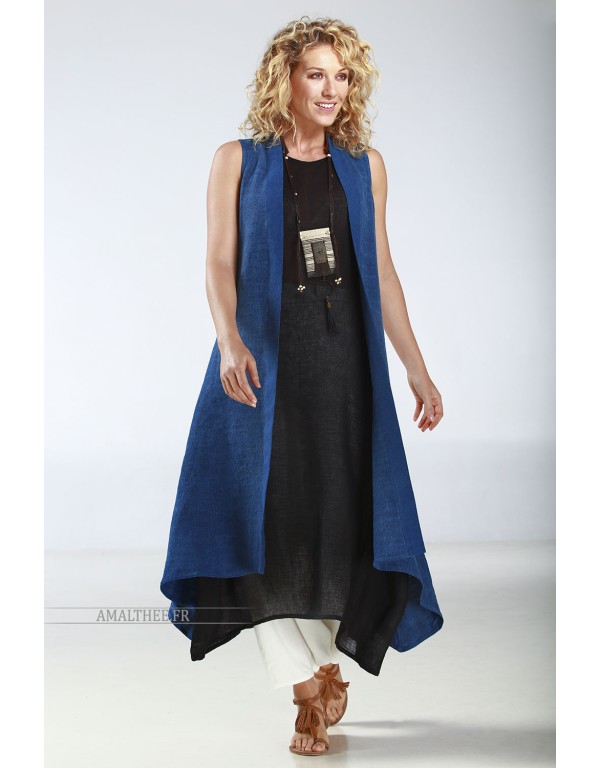 this summer coat is perfect with our black linen gauze LILI TUNIC