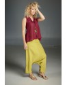 red linen gauze VESUVE TOP