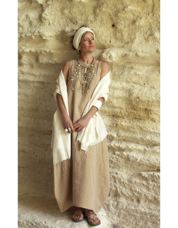 Olga dress made of beige linen