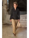 Black linen blouse and sarouel skirt