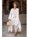 Loose fit off white linen tunic