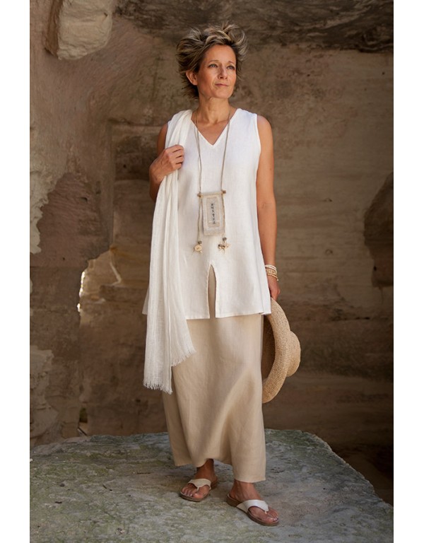linen Outfit: sarouel skirt and short tunic