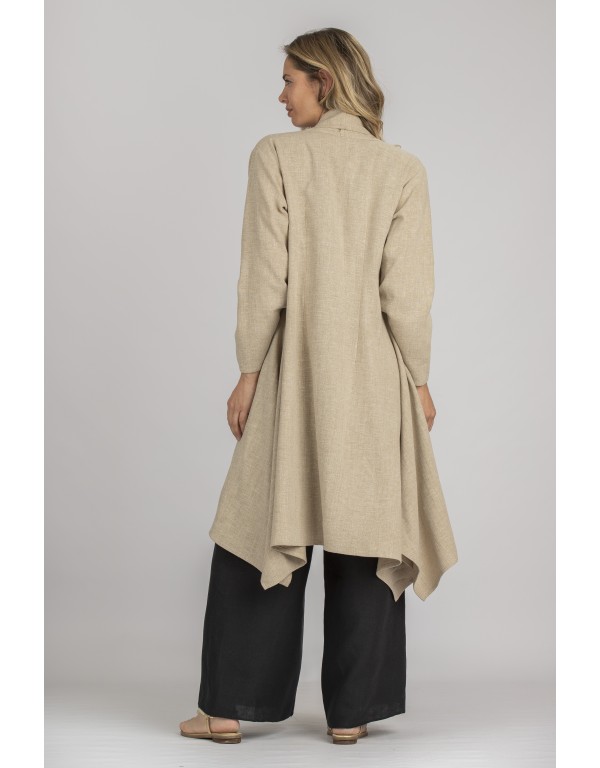 Spring summer beige linen duster coat Dune