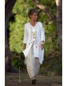 Our natural white linen shirt EmilieTHE must have of this summer!