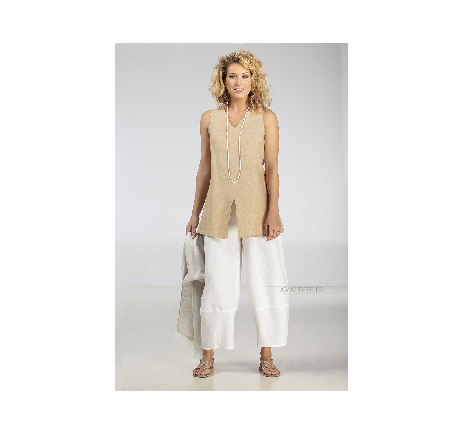 ARCADE TOP with our off white BULLE  linen trousers