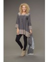 Two-tone Elisa tunic short two-tone stone gray / taupe version over black jeggings or linen pants