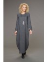 Manon Long Linen Dress with visible seams
