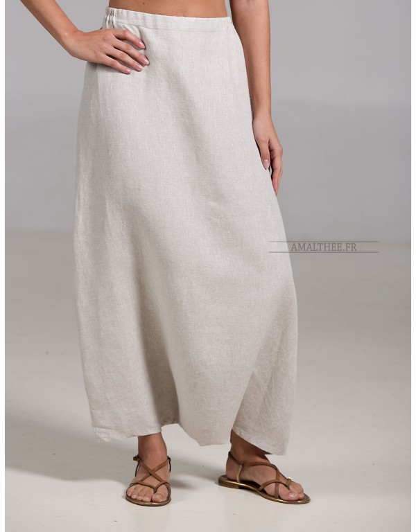 OATMEAL  LINEN SAROUEL SKIRT
 Size-Taille 1