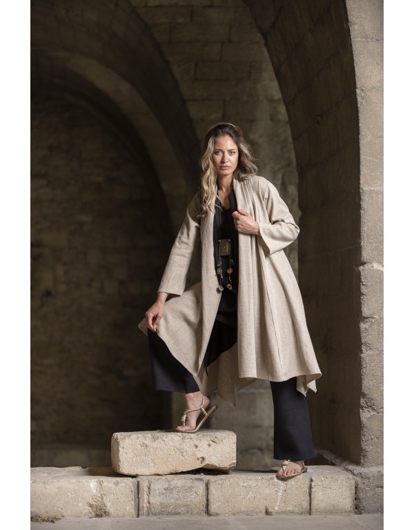 OATMEAL LINEN DUNE COAT