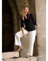 LINEN WHITE BARBARA TROUSERS STRAIGHT
