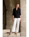 LINEN WHITE BARBARA TROUSERS STRAIGHT