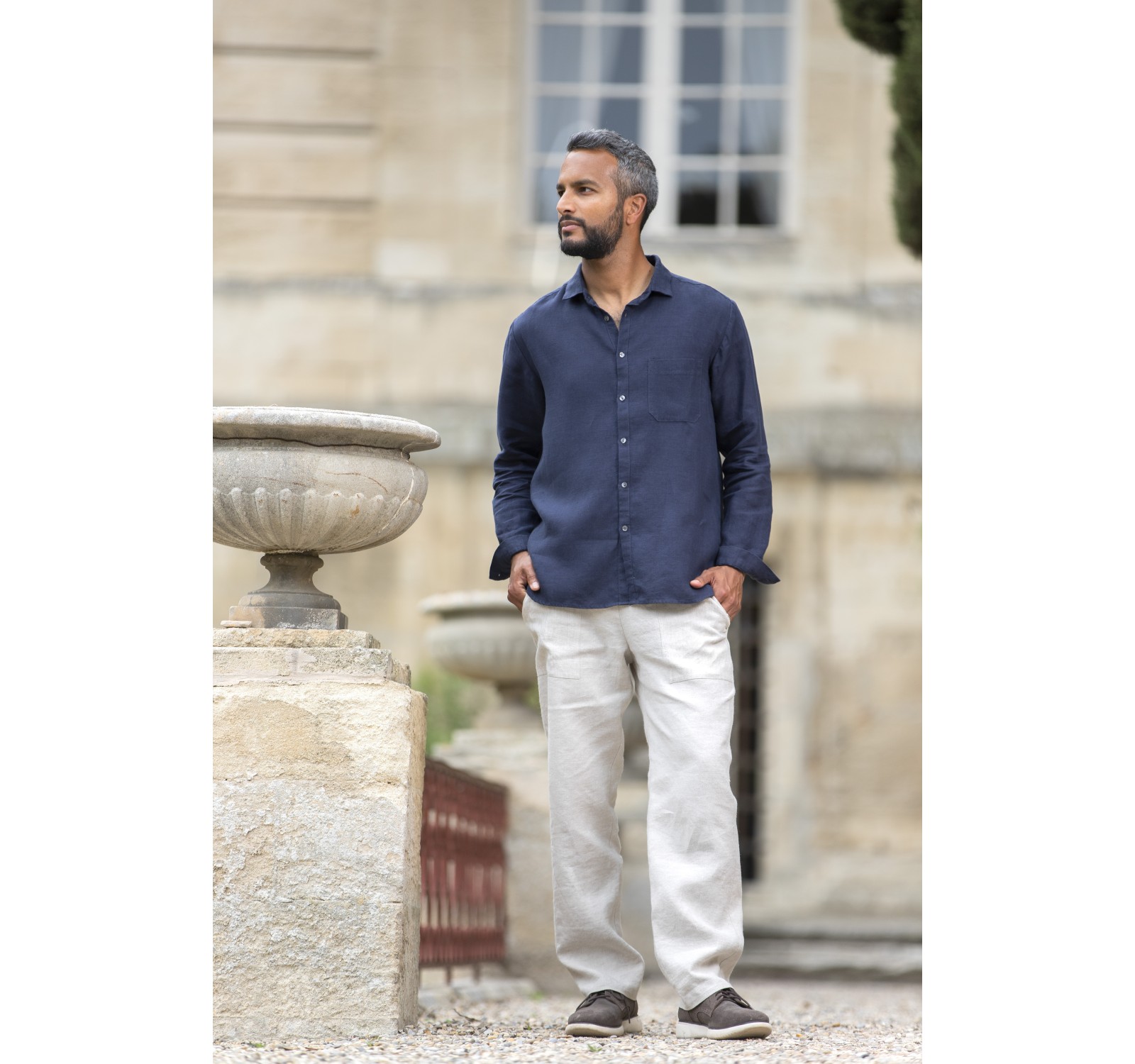 LINEN NAVY BLUE ARTHUR SHIRT LONG SLEEVE