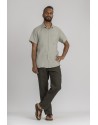 MATHIS SHORT SLEEVE KHAKI LINEN SHIRT