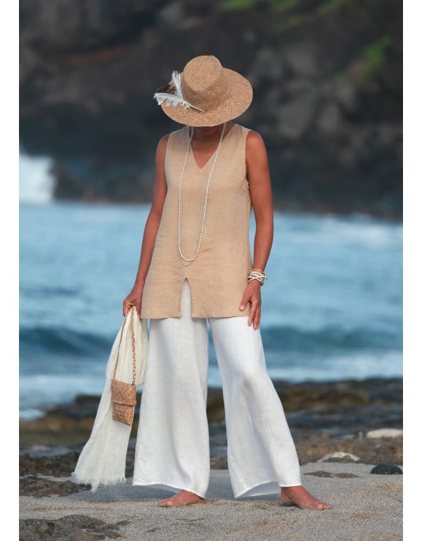 Off white linen Baba trousers